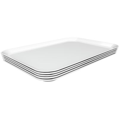 Bartscher Plat de Présentation Mélamine Blanc - L 280 x P 420 x H 17 mm - Lot de 5 - Publicité Bartscher Plat de Présentation Mélamine Blanc - L 280 x P 420 x H 17 mm - Lot de 5 - Publicité
