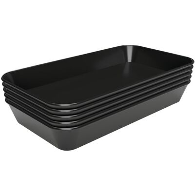 Bartscher Plat de Présentation Mélamine Noir - L 160 x P 290 x H 17 mm - Lot de 5 - Publicité Bartscher Plat de Présentation Mélamine Noir - L 160 x P 290 x H 17 mm - Lot de 5 - Publicité