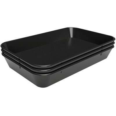 Bartscher Plat de Présentation Mélamine Noir - L 280 x P 420 x H 60 mm - Lot de 3 - Publicité Bartscher Plat de Présentation Mélamine Noir - L 280 x P 420 x H 60 mm - Lot de 3 - Publicité