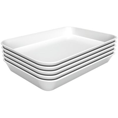 Bartscher Plat de Présentation Mélamine Blanc - L 250 x P 350 x H 40 mm - Lot de 5 - Publicité Bartscher Plat de Présentation Mélamine Blanc - L 250 x P 350 x H 40 mm - Lot de 5 - Publicité