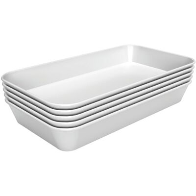 Bartscher Plat de Présentation Mélamine Blanc - L 160 x P 290 x H 17 mm - Lot de 5 - Publicité Bartscher Plat de Présentation Mélamine Blanc - L 160 x P 290 x H 17 mm - Lot de 5 - Publicité