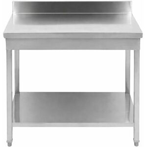 Dynasteel Table Inox avec Dosseret et Etagère - P 700 mm - L 600 mm - Publicité Dynasteel Table Inox avec Dosseret et Etagère - P 700 mm - L 600 mm - Publicité