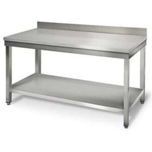 FourniResto Table Inox avec Etagère et Dosseret - P 600 mm - L 1800 mm - Publicité FourniResto Table Inox avec Etagère et Dosseret - P 600 mm - L 1800 mm - Publicité
