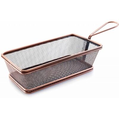 Lacor Panier Rectangulaire En Inox Avec Poignée Bronze - 21 X 11 Cm - Publicité Lacor Panier Rectangulaire En Inox Avec Poignée Bronze - 21 X 11 Cm - Publicité