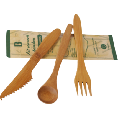 FourniResto - BambooLuxe 3pc - Bambou - Naturel - Ensemble de couverts - Publicité FourniResto - BambooLuxe 3pc - Bambou - Naturel - Ensemble de couverts - Publicité