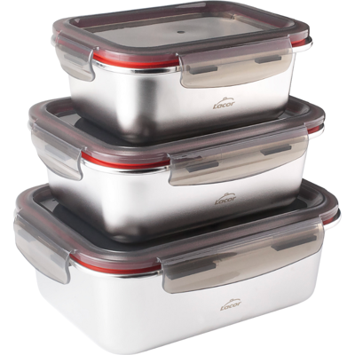 Lacor Boîte Inox avec Couvercle PP Ecoinox 800 ml - Lot de 3 - Publicité Lacor Boîte Inox avec Couvercle PP Ecoinox 800 ml - Lot de 3 - Publicité
