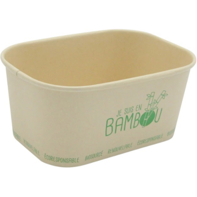 FourniResto Barquette Bambou Micro Ondable "Je Suis en Bambou" - 100 cl - Lot de 50 - Publicité FourniResto Barquette Bambou Micro Ondable "Je Suis en Bambou" - 100 cl - Lot de 50 - Publicité