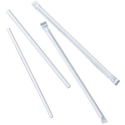 FourniResto Paille en Carton Blanc Emballée - Ø 6 x 197 mm - Lot de 500 - Publicité FourniResto Paille en Carton Blanc Emballée - Ø 6 x 197 mm - Lot de 500 - Publicité