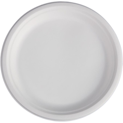 Assiettes rondes en bagasse 26cm - Lot de 50 - Publicité Assiettes rondes en bagasse 26cm - Lot de 50 - Publicité