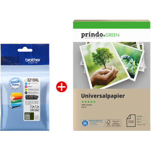 Brother + Prindo Green Recyclingpapier 500 Blatt Value Pack Noir(e) / Cyan / Magenta / Jaune Original LC3219XL MCVP 01