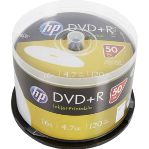 HP DVD+R 4.7GB/120Min/16x Cakebox (50 Disc) Accessoires informatiques  Original DRE00026WIP