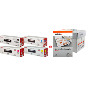 Canon + Prindo Universal Papier 2500 Blatt Value Pack Noir(e) / Cyan / Magenta / Jaune Original 731 MCVP