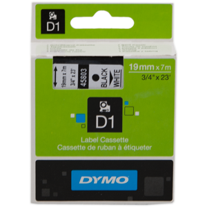 Dymo 45803 Ruban Noir sur blanc Original S0720830