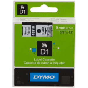 Dymo 40910 Ruban Noir sur incolore Original S0720670