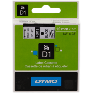 Dymo 45013 Ruban Noir sur blanc Original S0720530