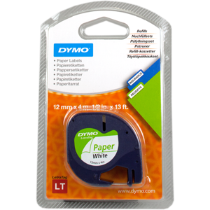 Dymo LetraTAG Ruban Noir sur blanc Original S0721520