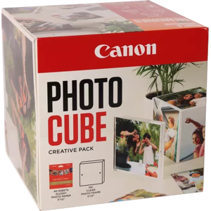 Canon + 13x13 cm Fotopapier 40 Blatt Value Pack Orange Original PP-201 5x5 Photo Cube Creative Pack