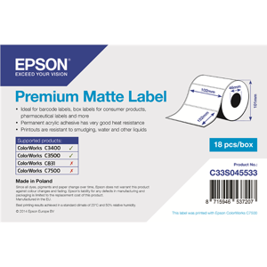 Epson S045533 Etiquettes Blanc Original C33S045533