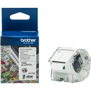 Brother 25 mm Etiquettes Blanc / Transparent Original CZ-1004