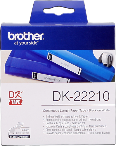 Brother Etiquettes Noir sur blanc Original DK-22210 Brother Etiquettes Noir sur blanc Original DK-22210