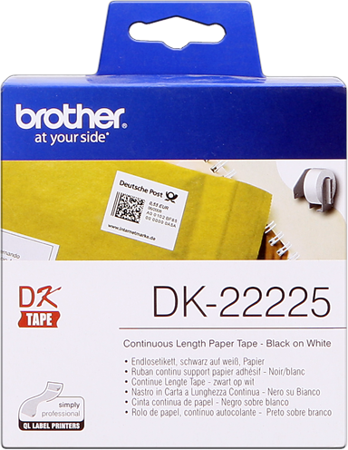Brother Etiquettes Noir sur blanc Original DK-22225 Brother Etiquettes Noir sur blanc Original DK-22225