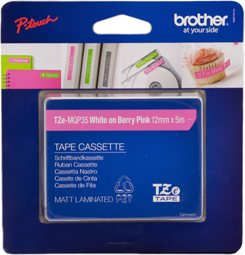 Brother TZ-MQP35 Ruban Blanc sur rose(matt) Original TZe-MQP35 Brother TZ-MQP35 Ruban Blanc sur rose(matt) Original TZe-MQP35