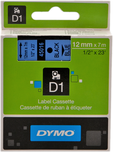 Dymo 45016 Ruban noir sur bleu Original S0720560 Dymo 45016 Ruban noir sur bleu Original S0720560
