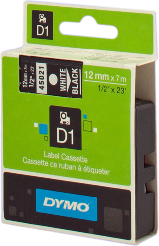 Dymo 45021 Ruban Blanc sur noir Original S0720610 Dymo 45021 Ruban Blanc sur noir Original S0720610