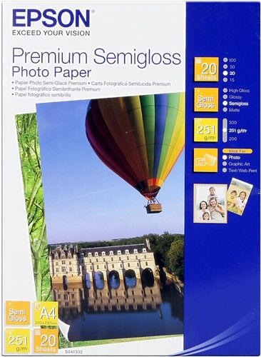 Epson Premium Semigloss 20 Blatt Papier Blanc Original C13S041332