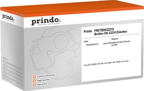 Prindo  Etiquettes Noir sur blanc Original PRETBDK22210