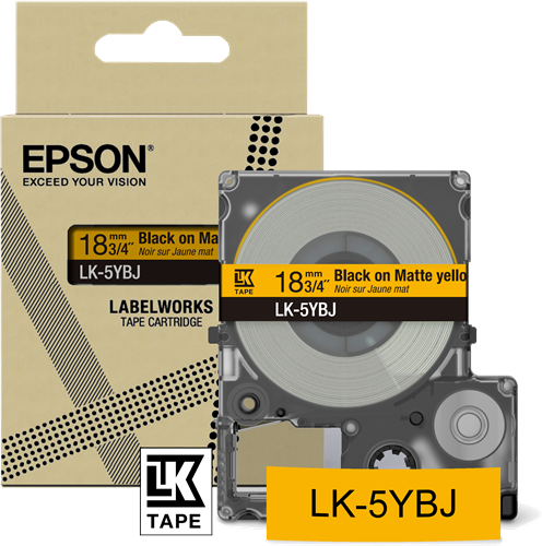 Epson C53S672075 Ruban Noir(e)SurJaune Original LK-5YBJ