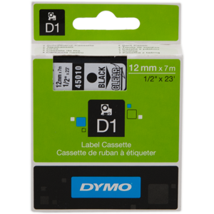 Dymo 45010 Ruban Noir sur incolore Original S0720500