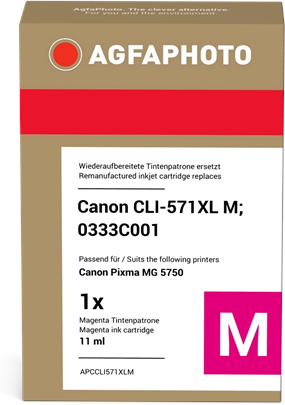 Agfa Photo  Cartouche d'encre Magenta Original APCCLI571XLM Agfa Photo  Cartouche d'encre Magenta Original APCCLI571XLM