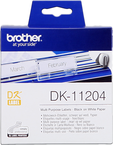 Brother Etiquettes Noir sur blanc Original DK-11204