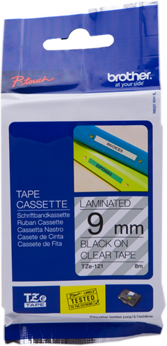Brother TZ-121 Ruban Noir sur incoloré Original TZe-121 Brother TZ-121 Ruban Noir sur incoloré Original TZe-121