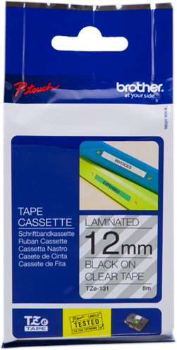 Brother TZ-131 Ruban Noir sur incoloré Original TZe-131 Brother TZ-131 Ruban Noir sur incoloré Original TZe-131
