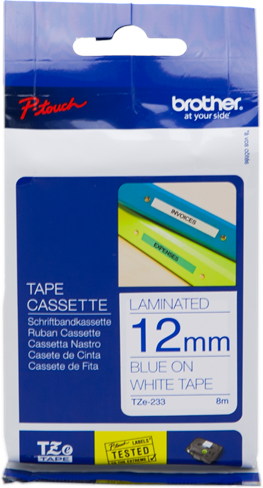 Brother TZ-233 Ruban bleu sur blanc Original TZe-233 Brother TZ-233 Ruban bleu sur blanc Original TZe-233