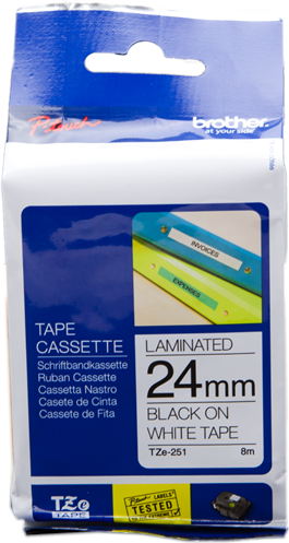 Brother TZ-251 Ruban Noir sur blanc Original TZe-251 Brother TZ-251 Ruban Noir sur blanc Original TZe-251