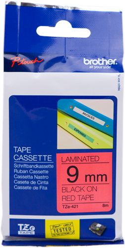 Brother TZ-421 Ruban Noir sur rouge Original TZe-421 Brother TZ-421 Ruban Noir sur rouge Original TZe-421