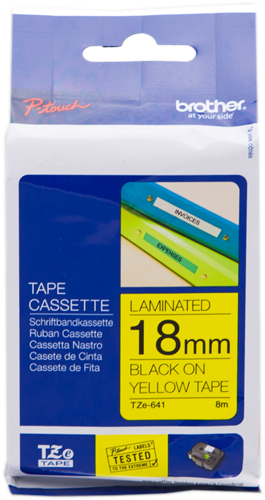 Brother TZ-641 Ruban Noir sur jaune Original TZe-641 Brother TZ-641 Ruban Noir sur jaune Original TZe-641