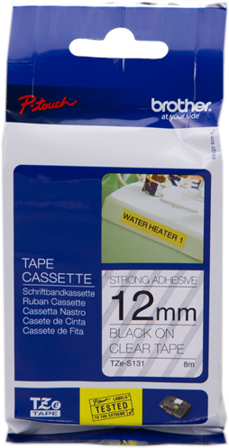 Brother TZ-S131 Ruban Noir sur incoloré Original TZe-S131 Brother TZ-S131 Ruban Noir sur incoloré Original TZe-S131