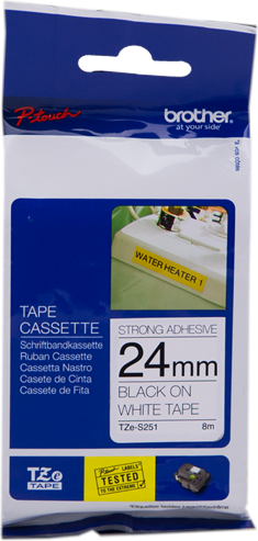 Brother TZ-S251 Ruban Noir sur blanc Original TZe-S251 Brother TZ-S251 Ruban Noir sur blanc Original TZe-S251