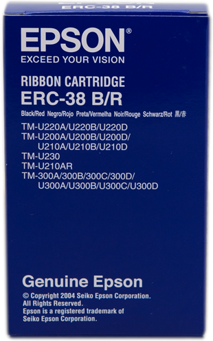 Epson ERC-38BR Ruban encreur noir/rouge Original C43S015376 Epson ERC-38BR Ruban encreur noir/rouge Original C43S015376