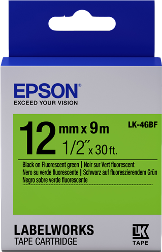 Epson LK-4GBF Ruban Noir sur vert Original C53S654018 Epson LK-4GBF Ruban Noir sur vert Original C53S654018