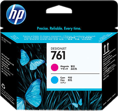 HP 761 Tête d'impression Cyan / Magenta Original CH646A