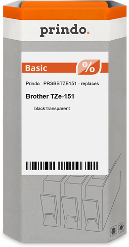 Prindo TZ-151 Ruban Noir sur incolore Original PRSBBTZE151