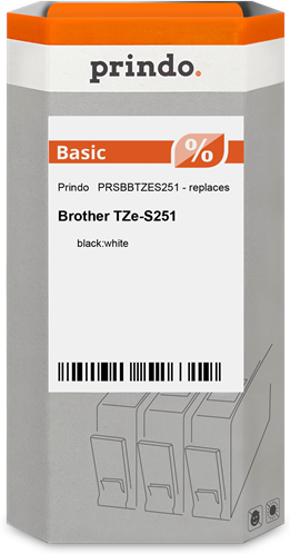 Prindo  Ruban Noir sur blanc Original PRSBBTZES251 Prindo  Ruban Noir sur blanc Original PRSBBTZES251