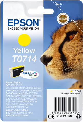 Epson T0714 Cartouche d'encre Jaune Original C13T07144012