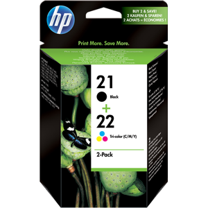HP 21+22 Multipack Noir(e) / Plusieurs couleurs Original SD367AE MCVP