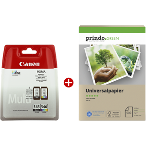 Canon + Prindo Green Recyclingpapier 500 Blatt Value Pack Noir(e) / Plusieurs couleurs Original PG-545+CL-546 MCVP